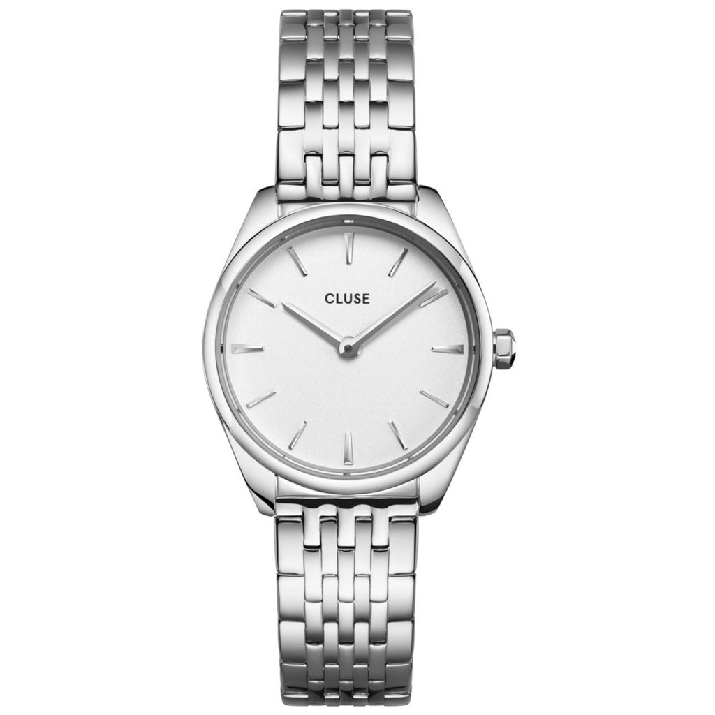 Cluse CW11706 Feroce Mini Stainless Steel White/Silver Bracelet Watch