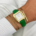 Cluse CW11803 Gracieuse Petite Emerald Green/Gold Leather Watch
