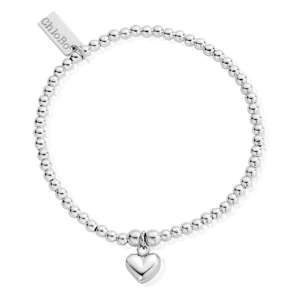 Chlobo Cute Charm Puffed Heart Bracelet - Silver