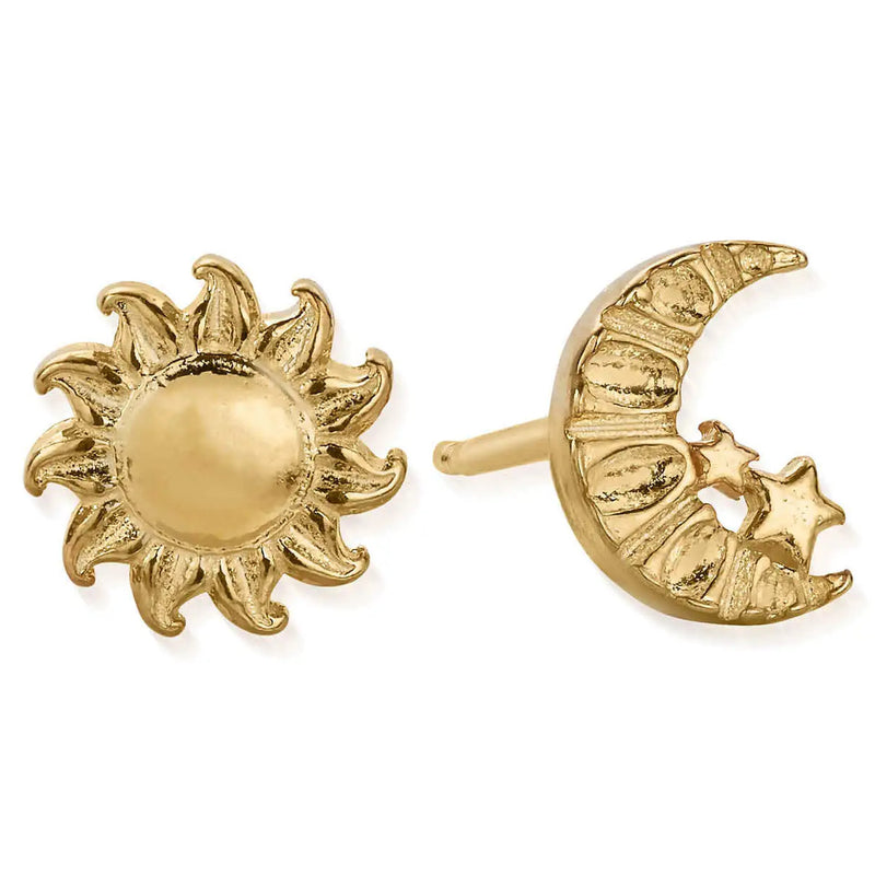 Chlobo Gold Moon And Sun Stud Earrings