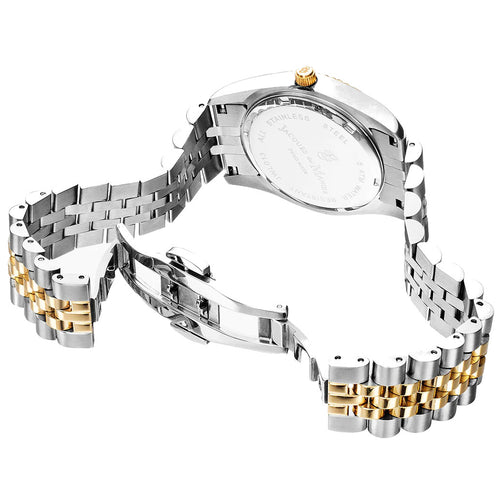 Jaques du Manoir JWL01305 Inspiration Roman White Stones Silver-Gold Bracelet Watch