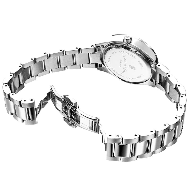 Jaques du Manoir JWL01901 Inspiration Elegance White Stones Silver Bracelet Watch