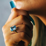 9 carat gold blue topaz ring