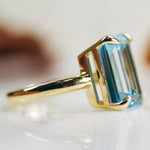 9 carat gold blue topaz ring