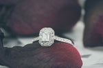 The Nicola Emerald Halo engagement ring