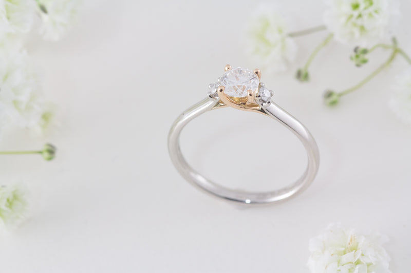 Deborah platinum and rose gold diamond engagement ring