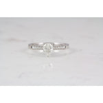 Talia 18ct Pear shaped pave set Engagement ring