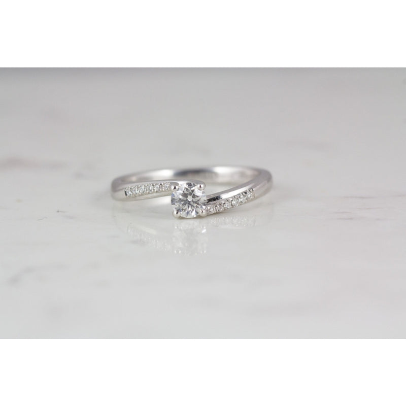 Gemma 18ct White gold twist Engagement ring