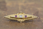 Antique diamond and ruby brooch