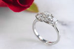 Rebecca 3 Stone platinum engagement ring.