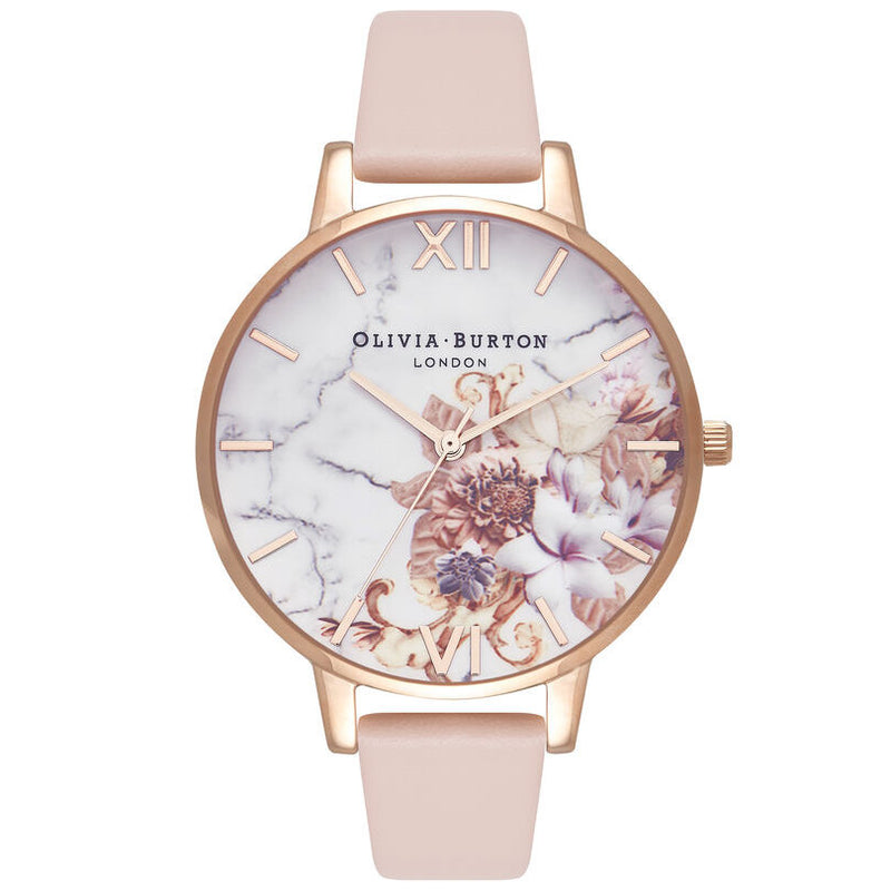 Olivia Burton OB16CS12 Marble Floral Nude Peach & Rose Gold Watch