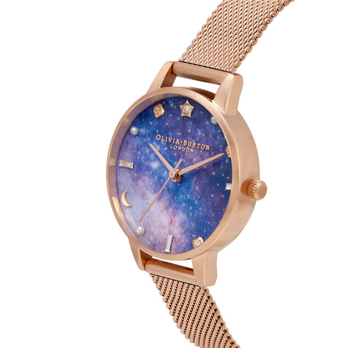 Olivia Burton OB16GD98 Celestial Galaxy Midi Dial Rose Gold Mesh Watch