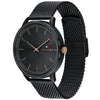 Tommy Hilfiger 1791845 Black Ion-Plated Icon Watch With Mesh Bracelet
