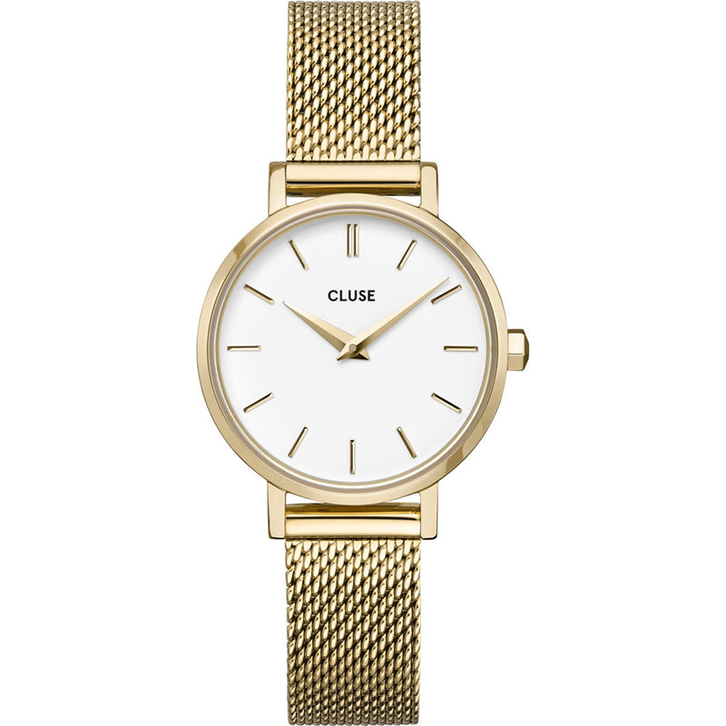 Cluse CW0101211001 Women's Boho Chic Petite Mesh White, Gold Colour Watch
