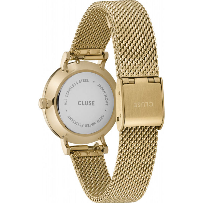 Cluse CW0101211001 Women's Boho Chic Petite Mesh White, Gold Colour Watch
