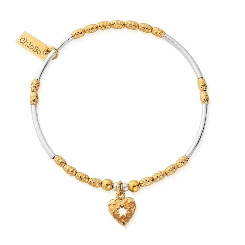 Chlobo Gold And Silver Decorated Star Heart Bracelet
