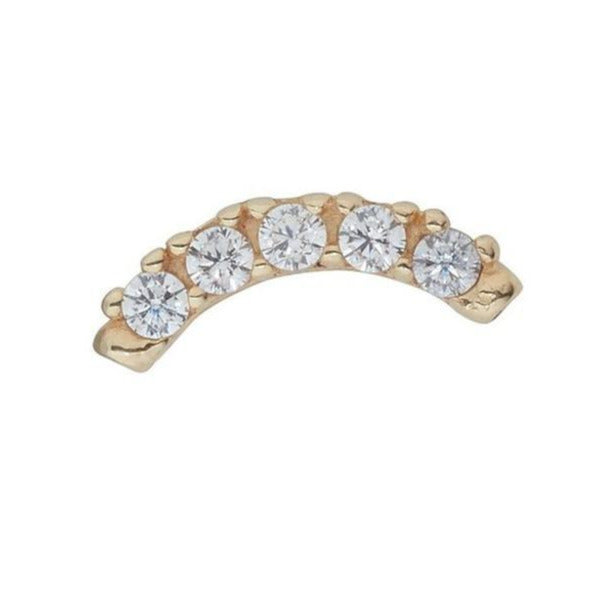 9ct Yellow Gold Cubic Arch Garland Piercing
