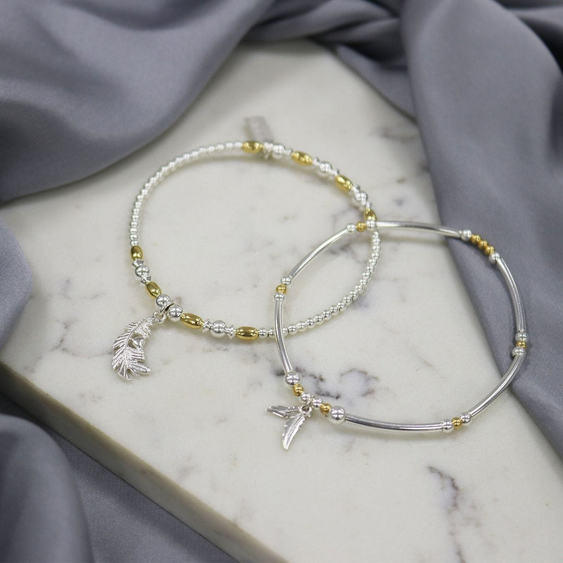 Chlobo Gold And Silver Strenght And Courage Set Of 2 Bracelet